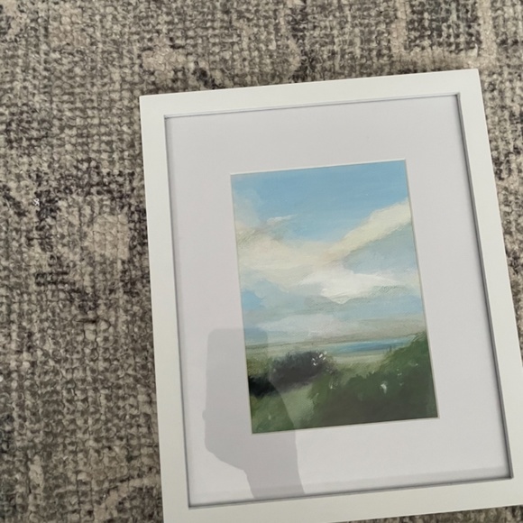 Framed original PAINTING ON CANVAS clouds landscape scenery grass *NOT A PRINT - Picture 4 of 4